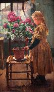 Leon Frederic Rhododendron in Bloom France oil painting artist